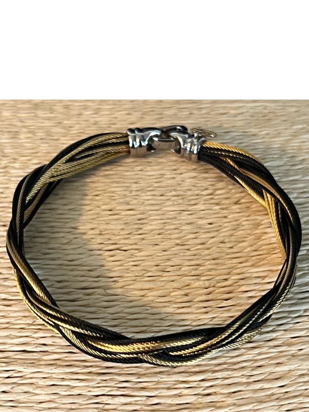 ALOR PRE-LOVED AUTHENTIC BRAIDED THIN GOLD & BLACK CABLE BRACELET